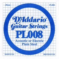 Одиночная струна для акуст/эл. гитары D`ADDARIO PL008