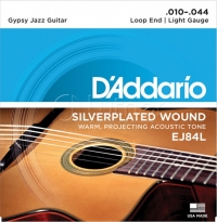 Струны для акустической гитары D'Addario EJ84L Gypsy Jazz Light 10-44